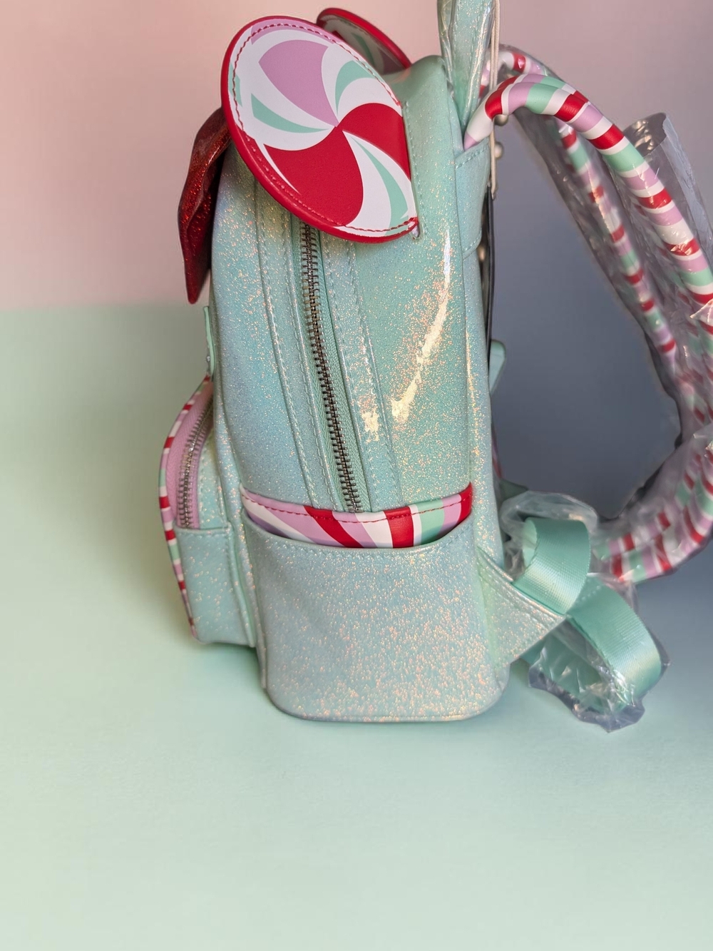 Loungefly Disney Minnie Holiday Peppermint Ornaments Mini Backpack (NWT) (HTF) - Picture 4 of 7